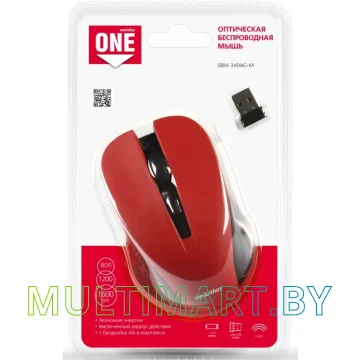 Мышь Smartbuy One 340AG (красный/черный) картинка 3